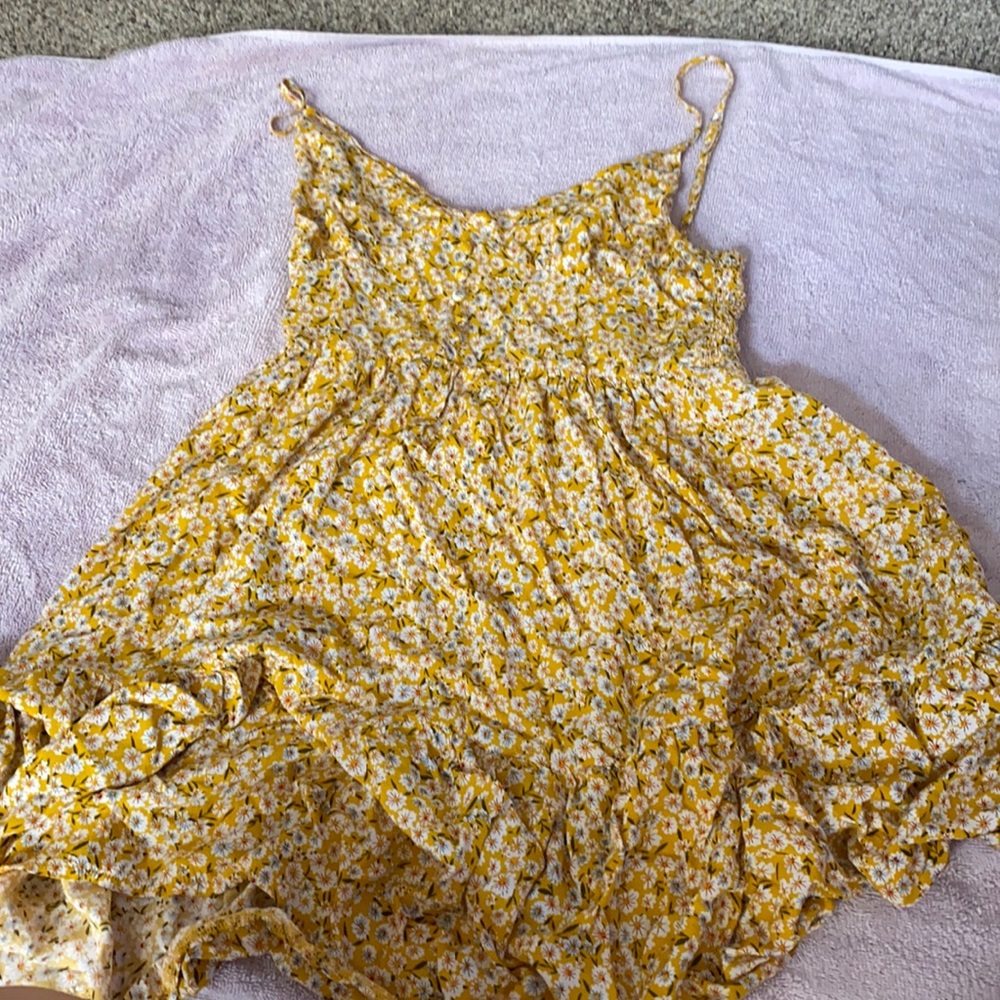 Yellow flowery sun dress